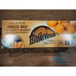 Galletas de arroz con coco y baobab BIO Sin gluten 135 grs. Bioartesa
