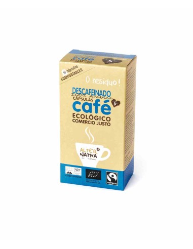 Capsulas ecológicas biodegradables de café descafeinado BIO 10 uds. Comercio Justo Alternativa3
