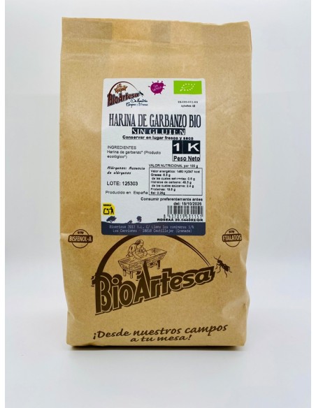 HARINA DE GARBANZO BIO SIN GLUTEN, 1 Kg. BIOARTESA