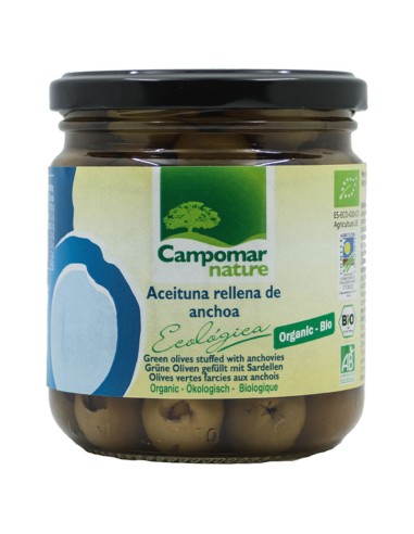 Aceituna verde rellena de anchoa BIO 350 grs. Campomar