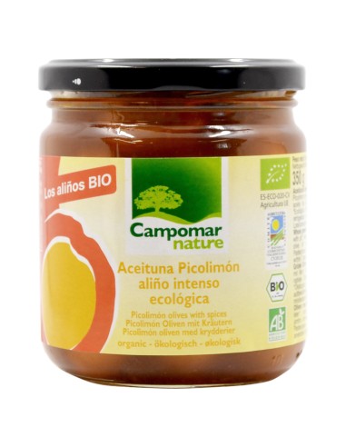 Aceituna picolimon aliño intenso BIO 350 grs. Campomar