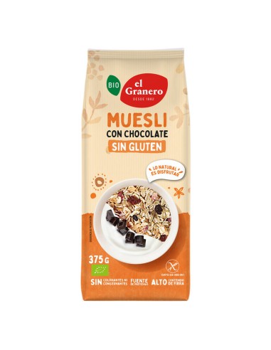 Comprar Muesli con chocolate ECO sin gluten FACE 375 grs. Granero Integral - BIOENCASA